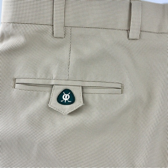 Brooks Brothers St Andrew Links Pants Beige Tan Houndstooth Plaid Golf Slacks - Picture 2 of 13
